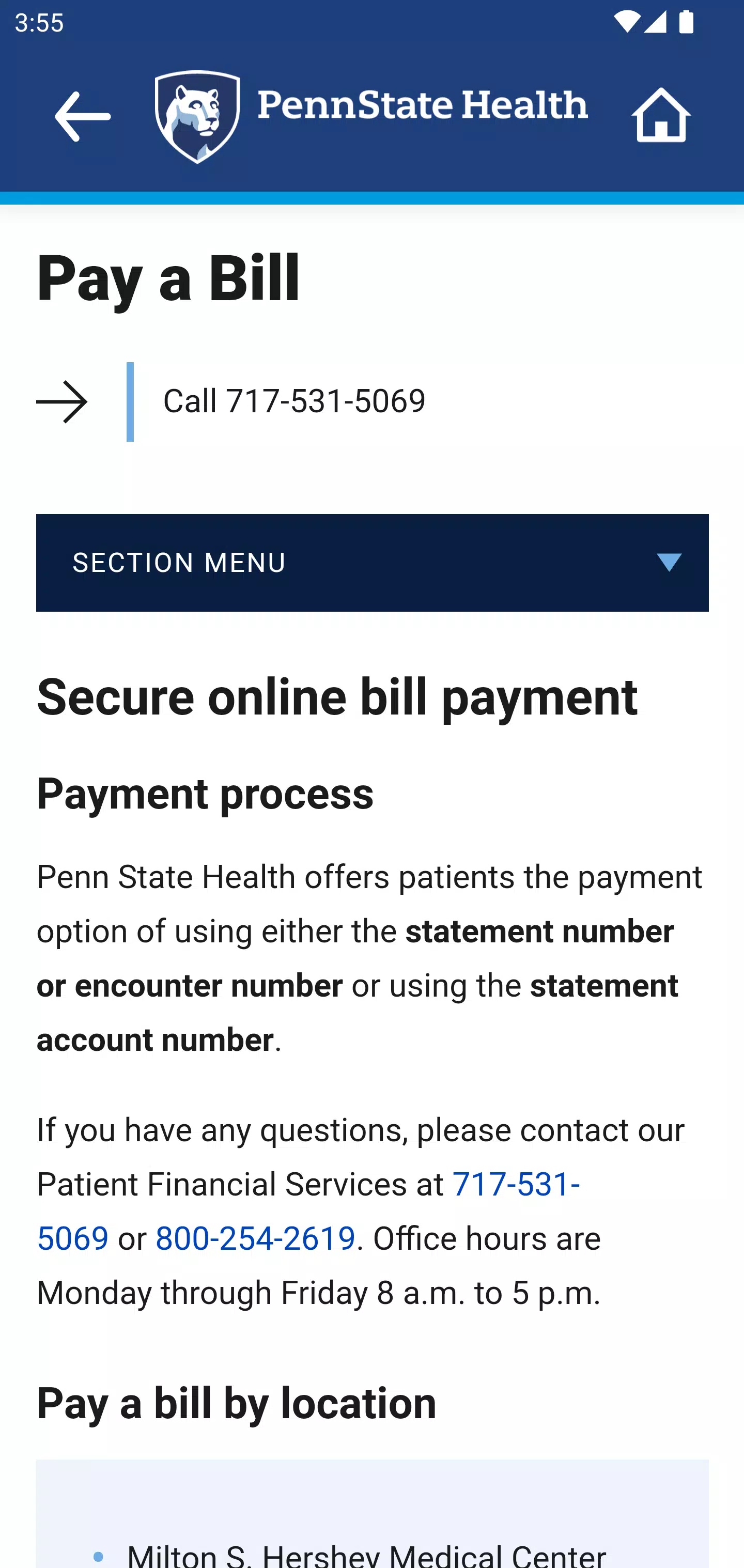 Penn State Health Screenshots