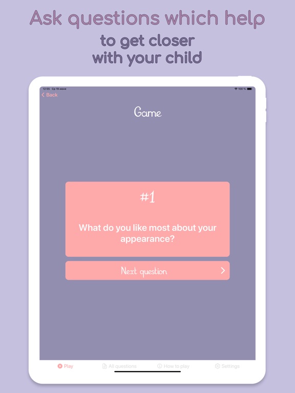 Ask Your Child: Questions Game iPad Screenshots