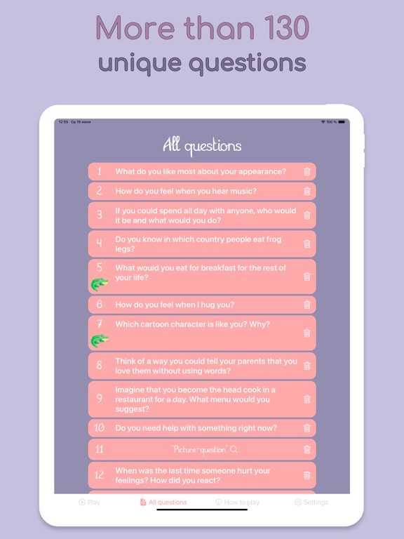 Ask Your Child: Questions Game iPad Screenshots