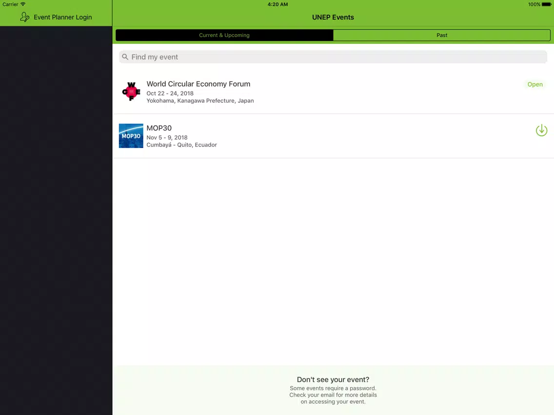 UN Environment Events iPad Screenshots