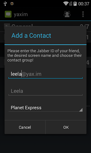yaxim - XMPP/Jabber client Screenshots
