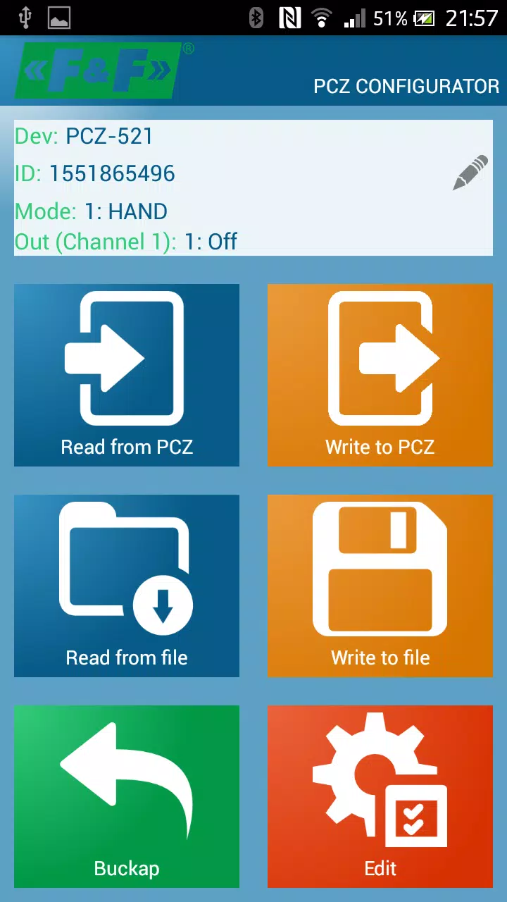 Screenshot di F&F PCZ Configurator