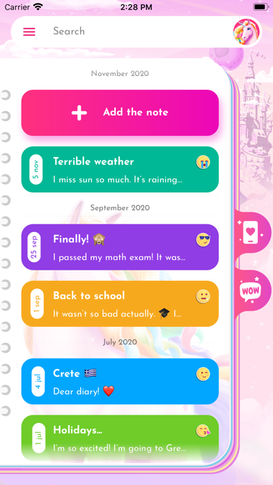 Unicorn Diary (with password) Screenshots