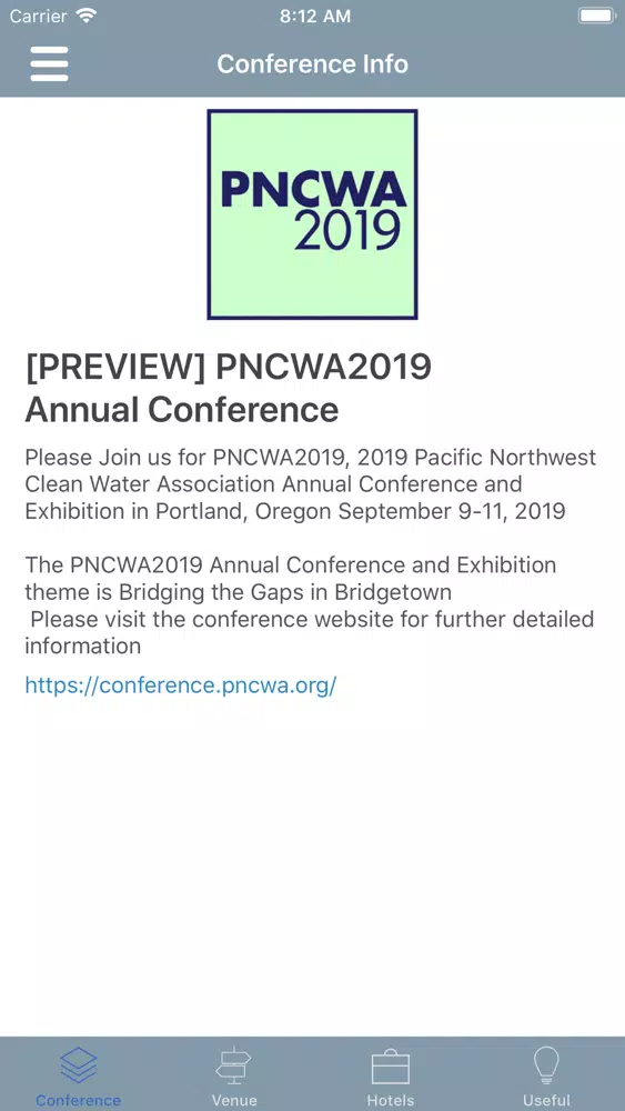 PNCWA2019 Annual Conference スクリーンショット