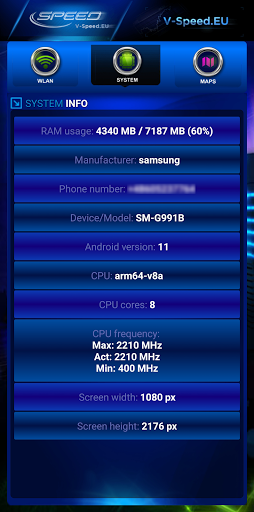V-SPEED Speed Test Screenshots