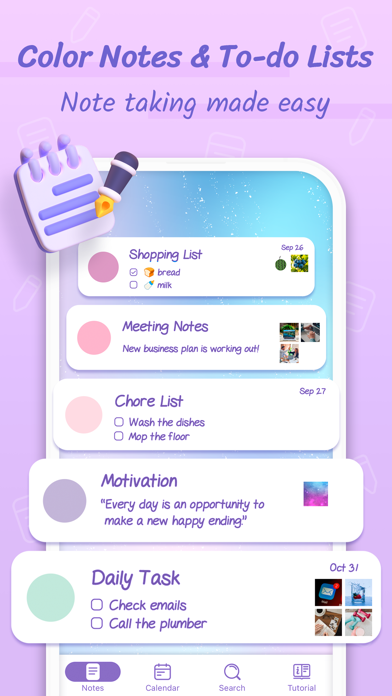 Color Notes With Lock & To Do Screenshots