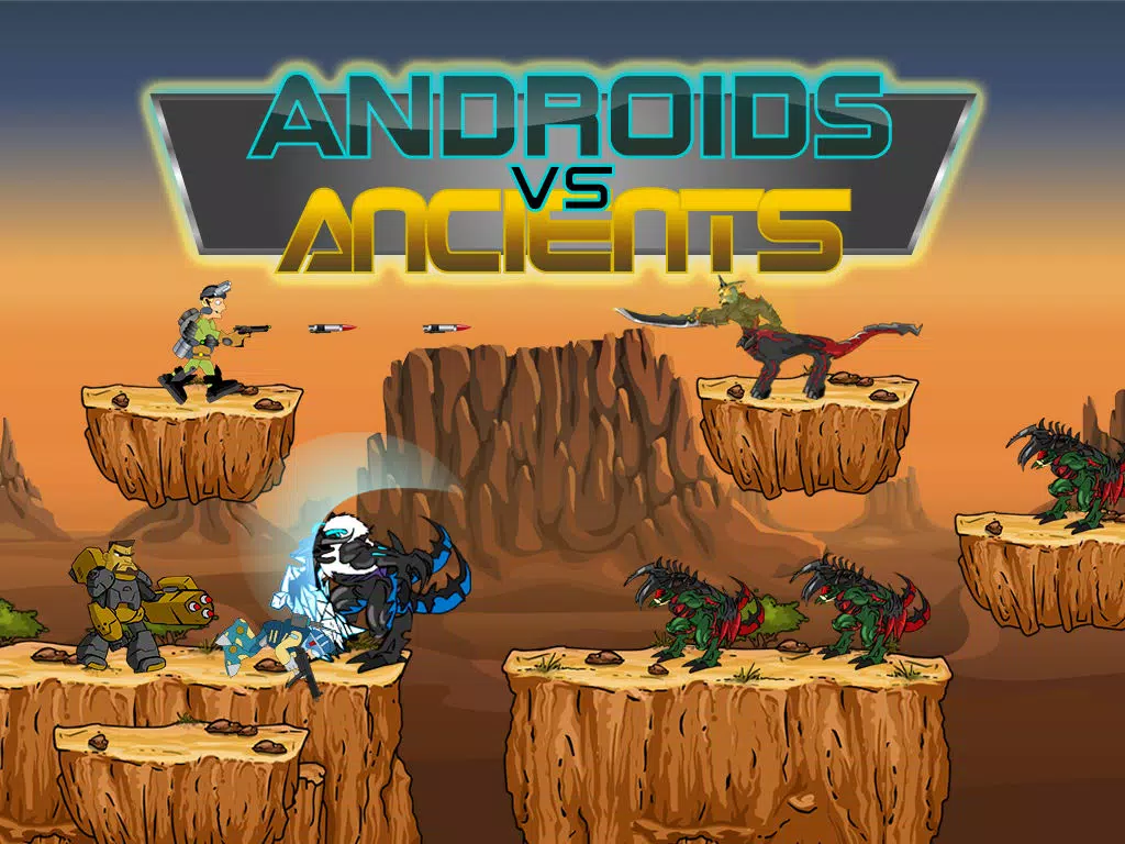 ภาพหน้าจอของ Androids vs Ancients – Robot Soldiers Fighting Ancient Beasts iPad 