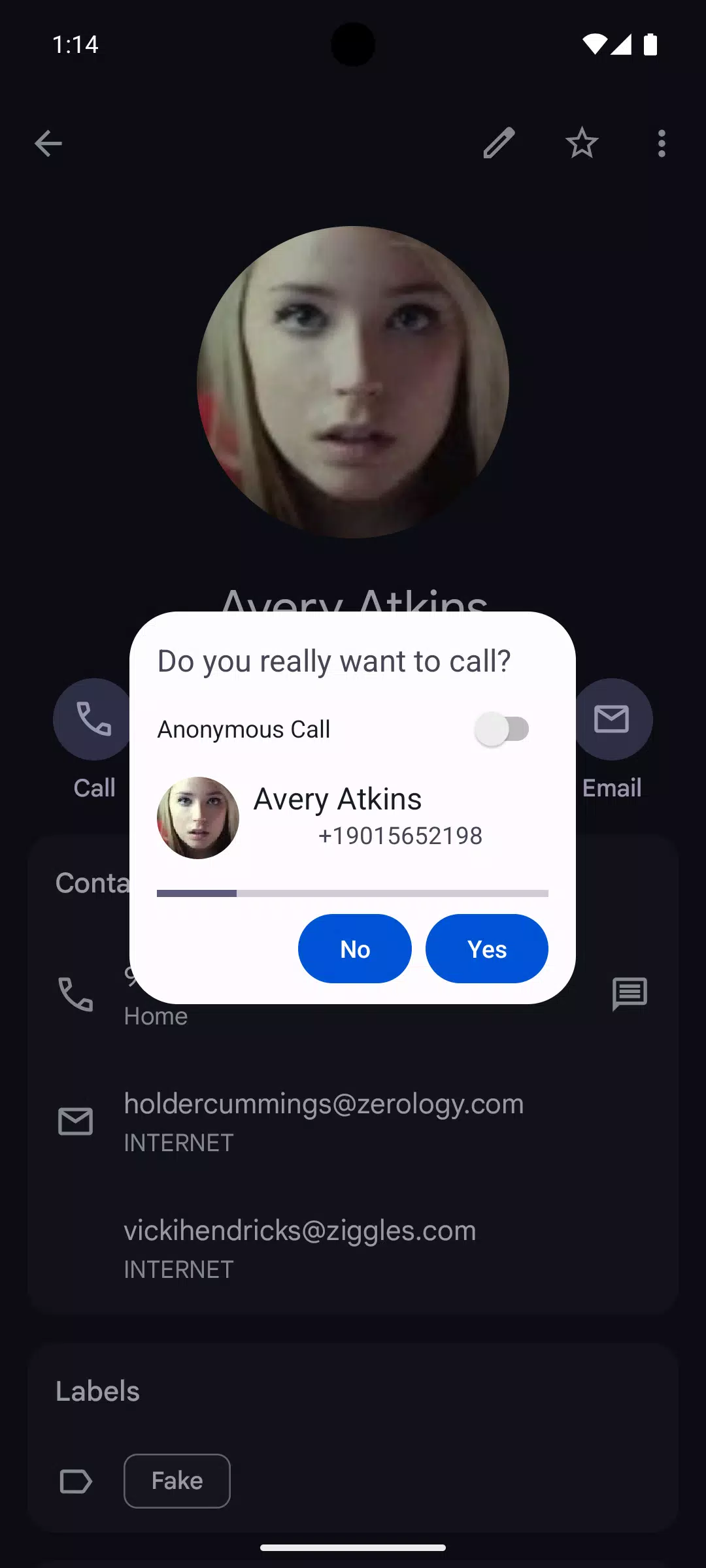 Call Confirm Screenshots