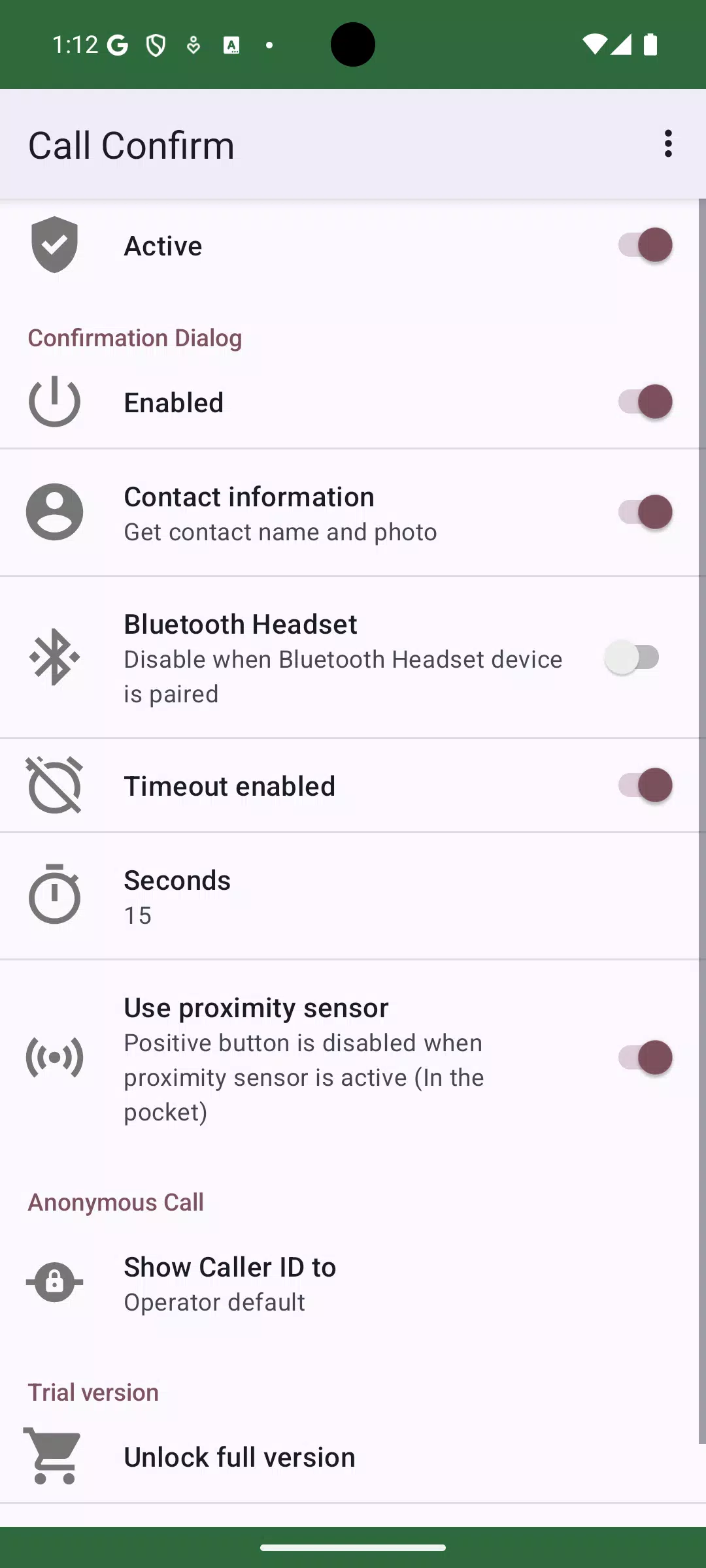 Call Confirm Screenshots