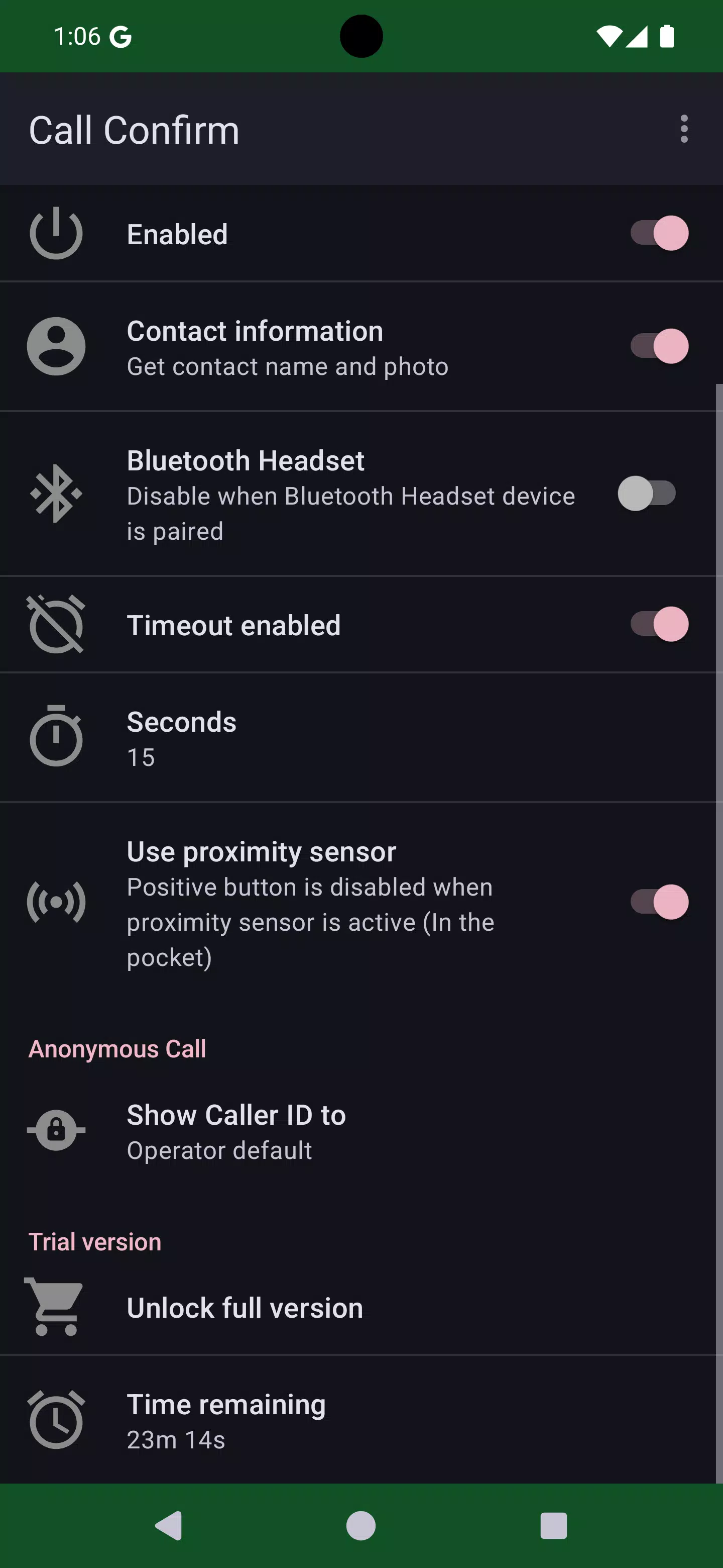 Call Confirm Screenshots