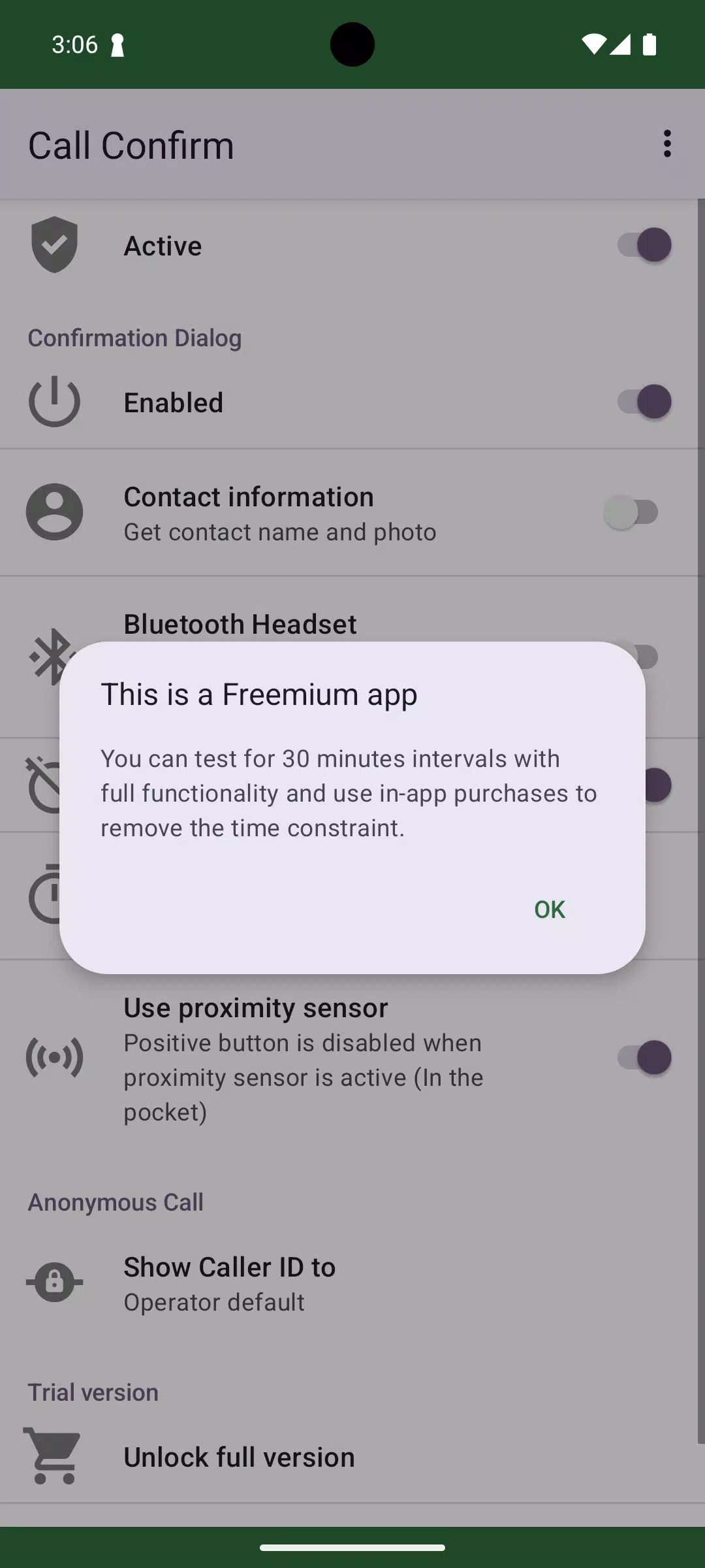 Call Confirm Screenshots