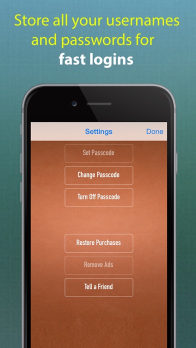 Password Manager - A Secret Vault for Your Digital Wallet with Fingerprint & Passcode Screenshots