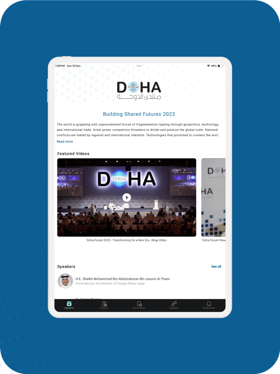 Doha Forum iPad Screenshots