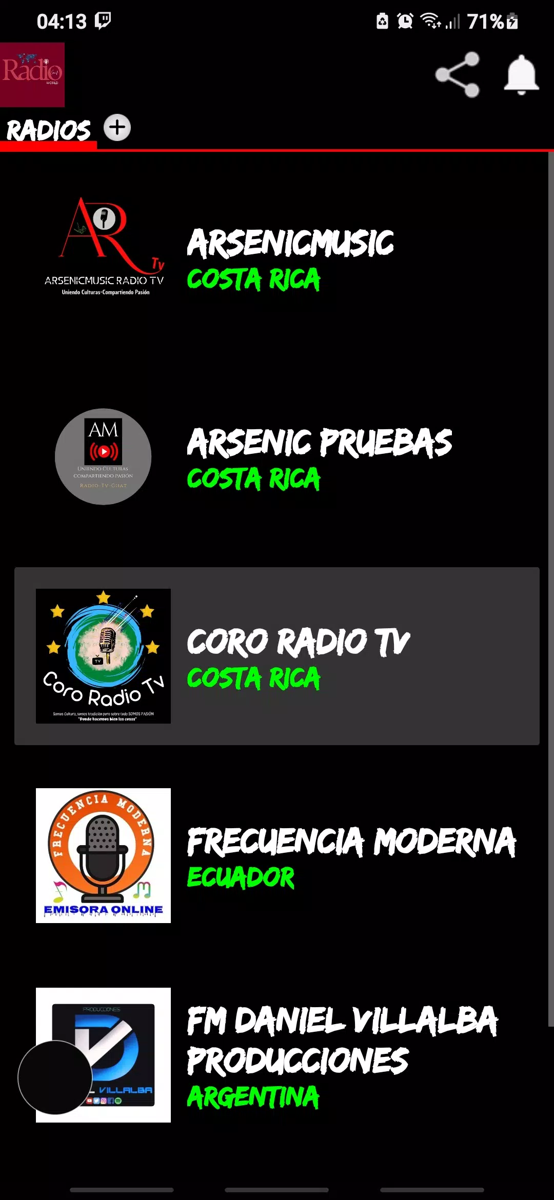 Screenshot di RADIOS GUIDE WORLD