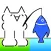 Manga cat fishing