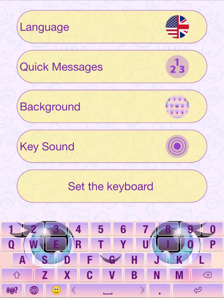 Cute Cartoon Keyboard Themes iPad Screenshots