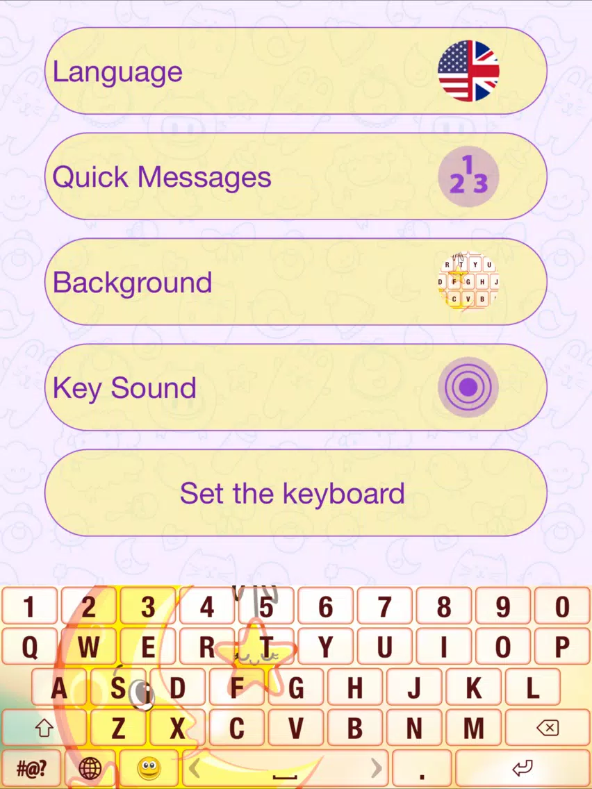 Cute Cartoon Keyboard Themes iPad Screenshots