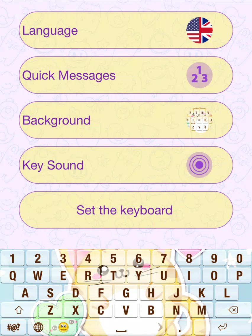 Cute Cartoon Keyboard Themes iPad Screenshots