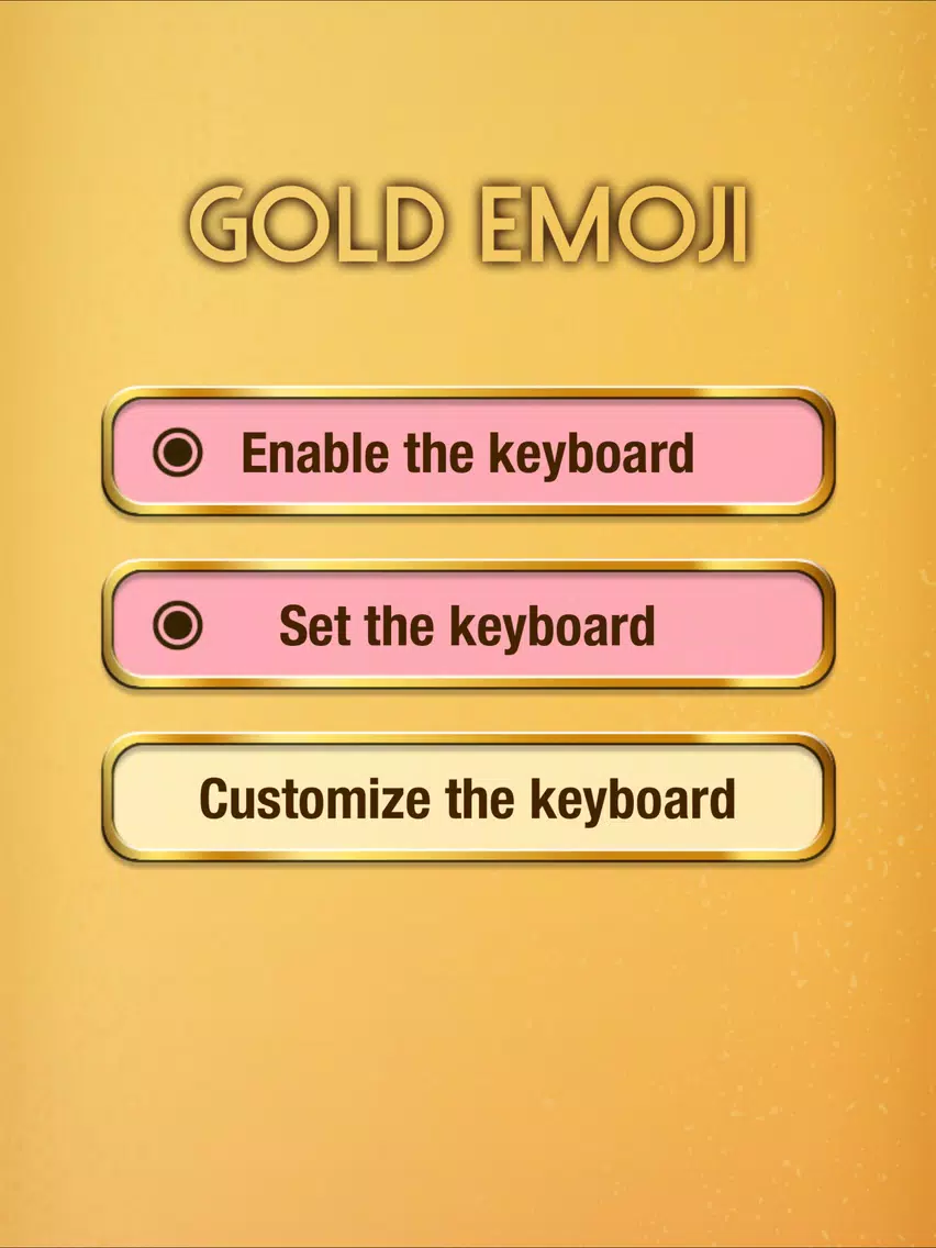 Gold Emoji Keyboard Themes iPad Screenshots