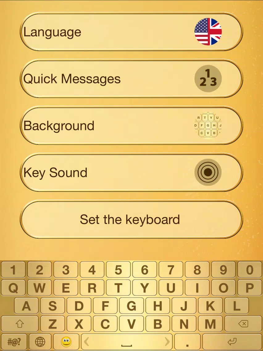 Gold Emoji Keyboard Themes iPad Screenshots