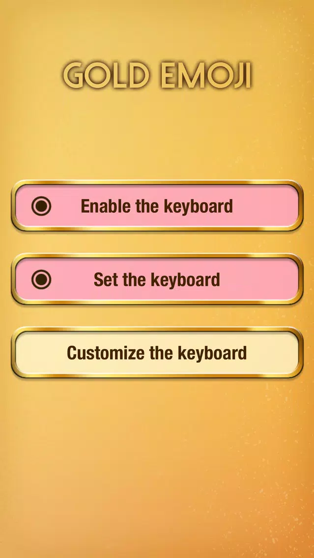 Gold Emoji Keyboard Themes Screenshots