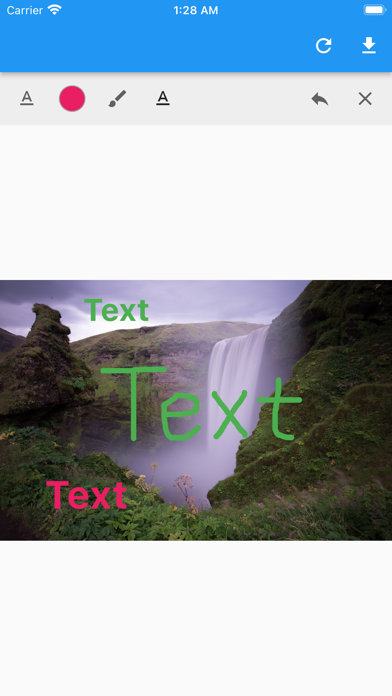 Ảnh chụp màn hình của 文字in画像 - 写真に文字入れ 手書き テキスト