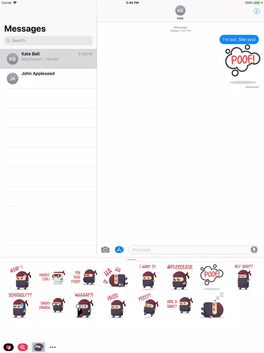 Ninja Dojo Stickers iPad Screenshots