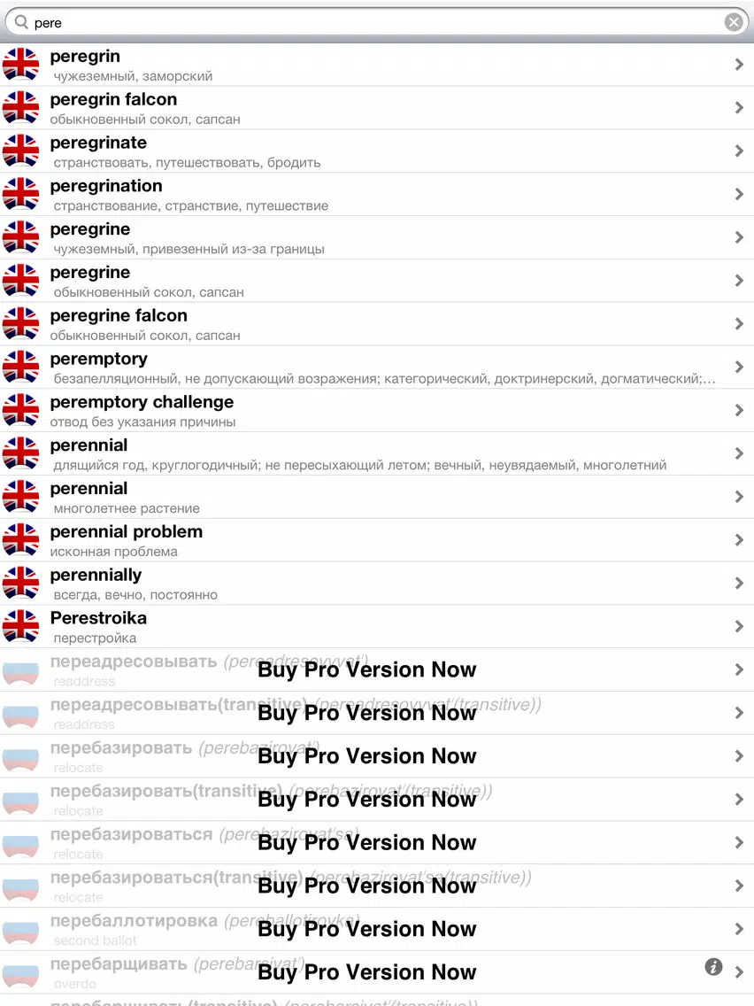 Offline Russian English Dictionary Translator for Tourists, Language Learners and Students iPad Screenshots