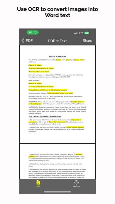 ScanOCRApp - Scan PDF to Word Screenshots