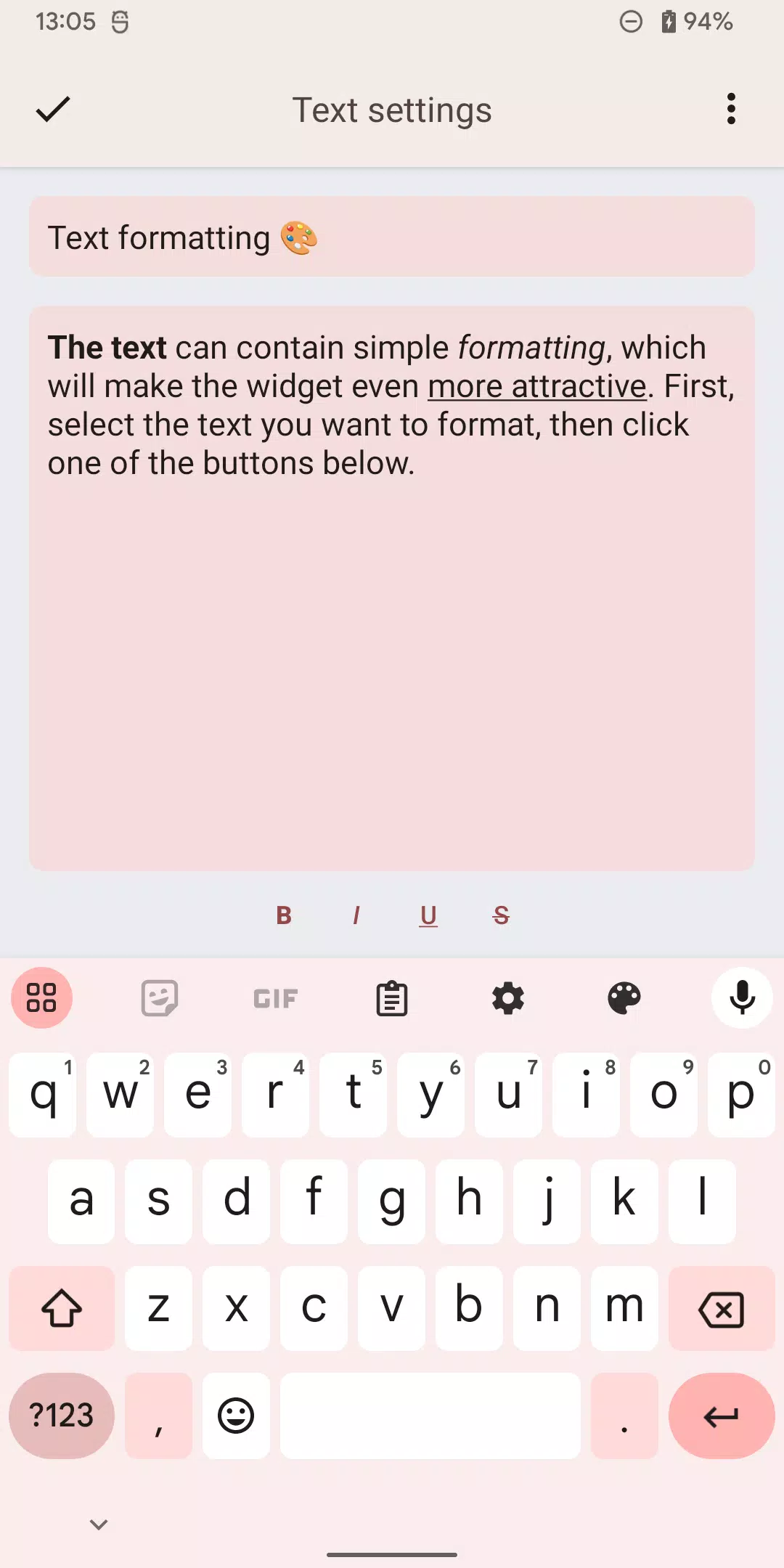 Sticky Notes text widget Screenshots