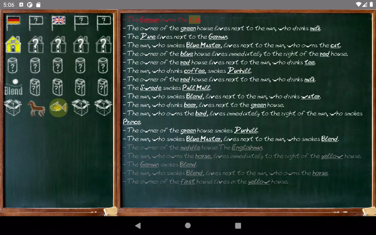 Zrzuty ekranu Einstein's riddle