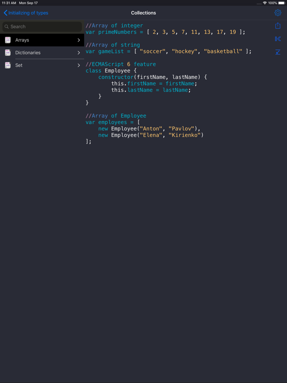 JavaScript Recipes iPad Screenshots