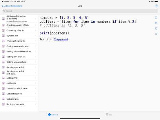 Python Recipes Pro iPad Screenshots