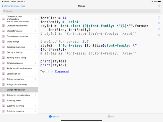 Python Recipes Pro iPad Screenshots