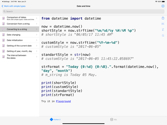 Python Recipes Pro iPad Screenshots
