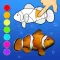 Dancing fishes. 3D Coloring App