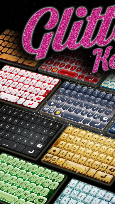 Glitter Keyboard Themes – Shiny Custom Keyboard Design with Glowing Backgrounds and new Emoji.s Screenshots