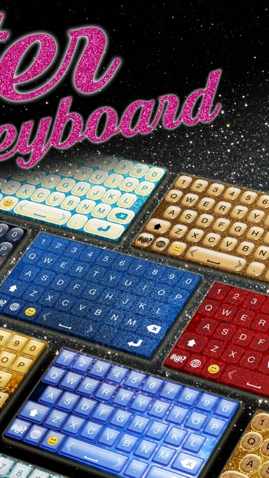 Glitter Keyboard Themes – Shiny Custom Keyboard Design with Glowing Backgrounds and new Emoji.s Screenshots