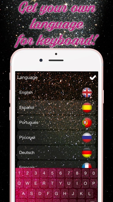 Glitter Keyboard Themes – Shiny Custom Keyboard Design with Glowing Backgrounds and new Emoji.s Screenshots