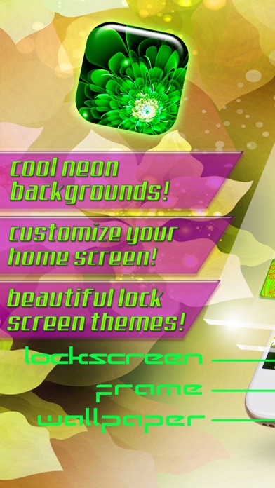 Neon Flower Wallpaper.s Collection – Glow.ing Background and Custom Lock Screen Themes Screenshots