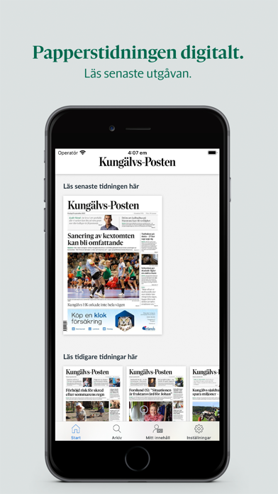 Kungälvs-Posten e-tidning Screenshots