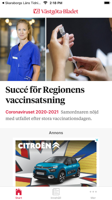 Captures d'écran de Västgöta-Bladet Nyhetsapp