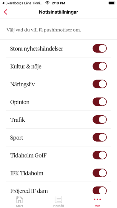 Captures d'écran de Västgöta-Bladet Nyhetsapp