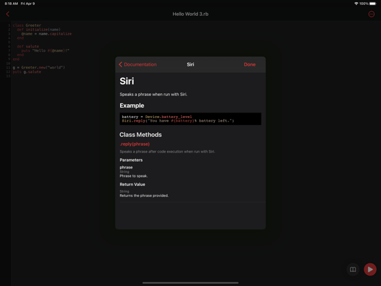Rubyist - Ruby Scripting iPad 应用截图