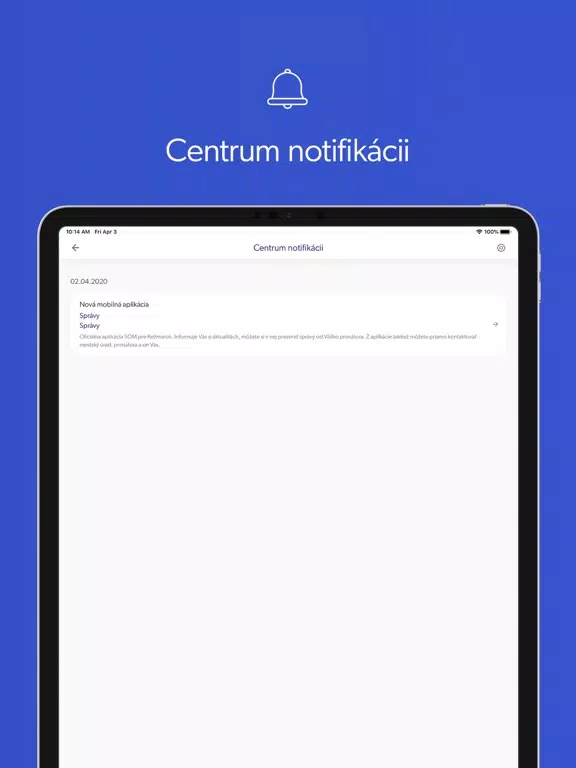 Ảnh chụp màn hình của Kežmarok iPad
