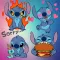 Cute Blue Koala Stitch Sticker