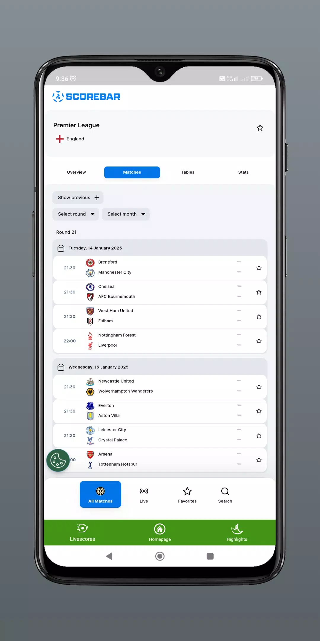 Soccer Live Score應用截圖