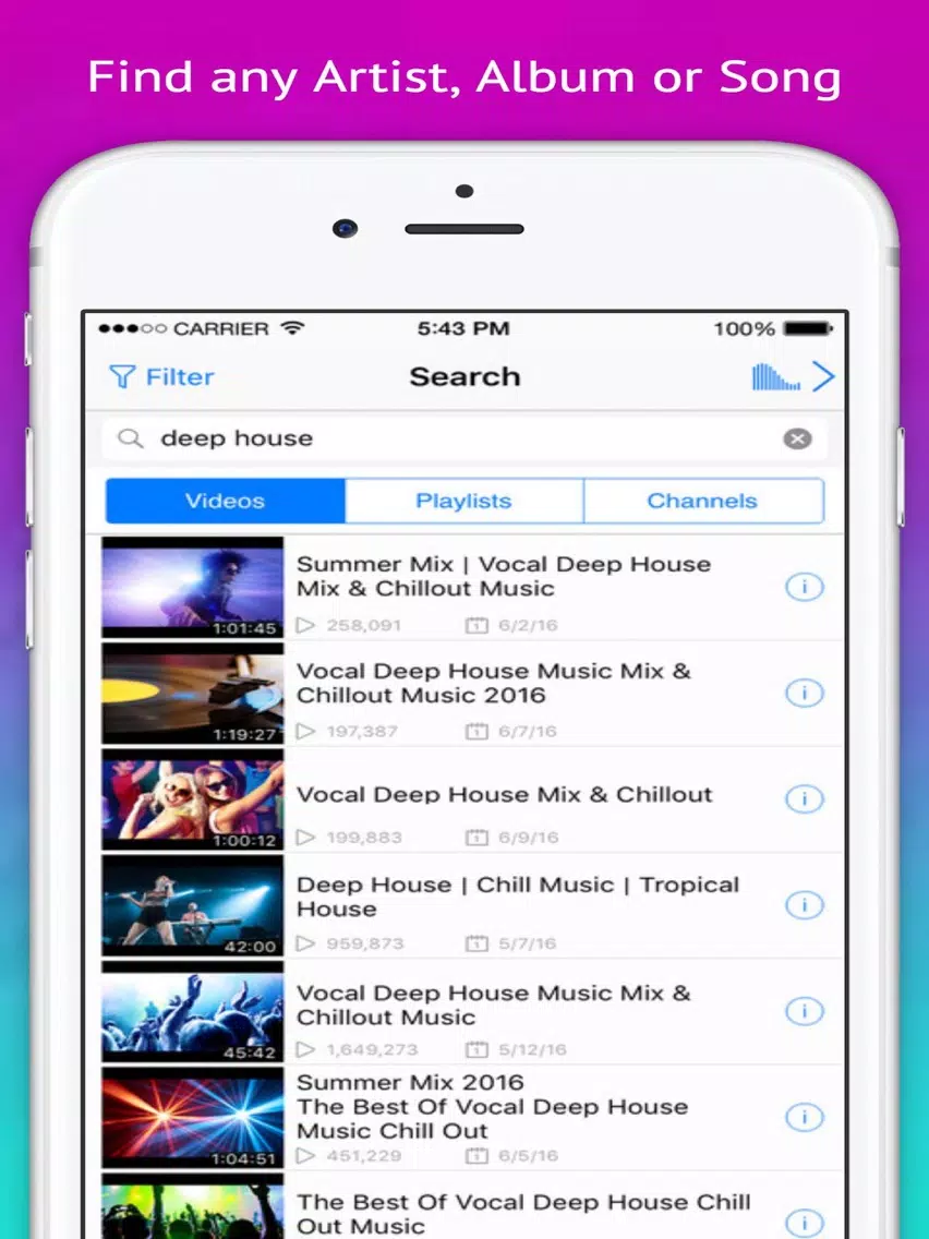 Play Video - Music Tube Player iPad Screenshots