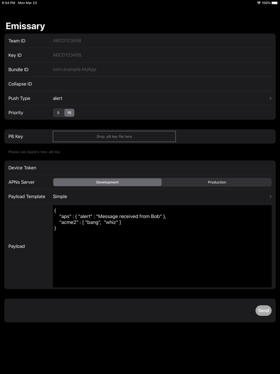 Emissary - APNs iPad Screenshots