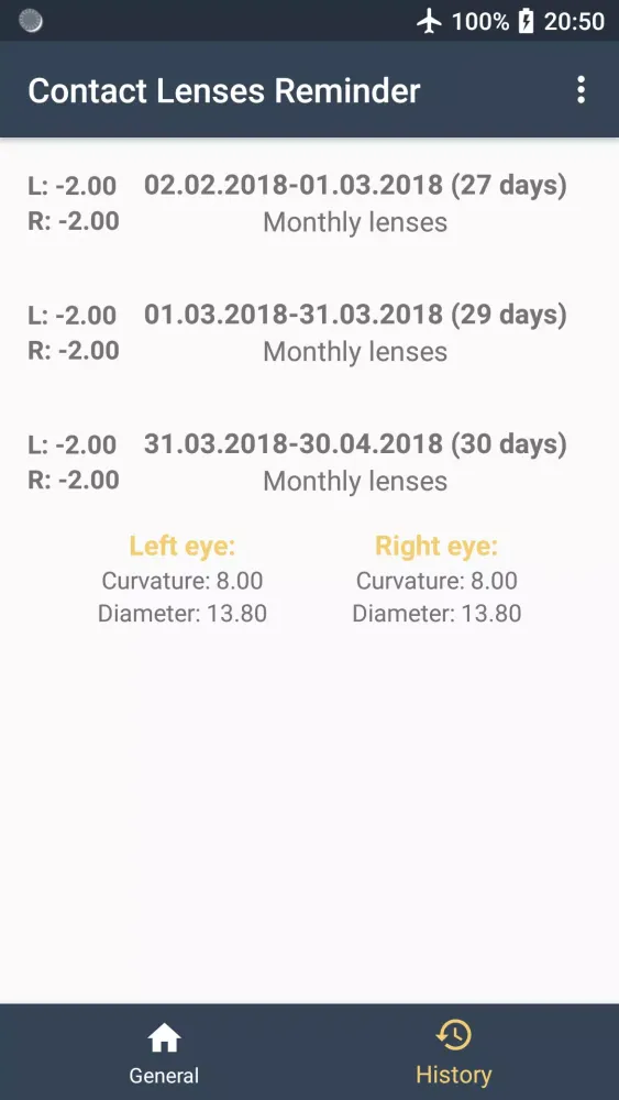 Contact Lenses Reminder Screenshots